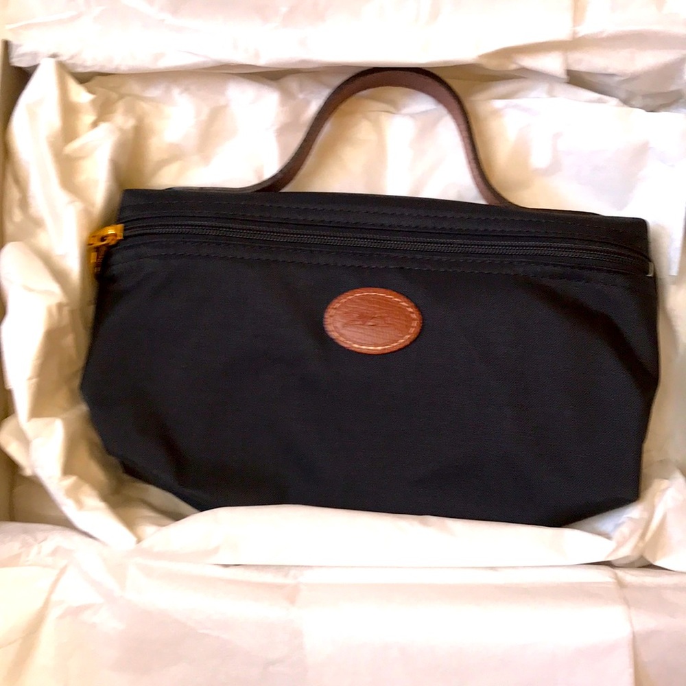 NWT LONGCHAMP Le Pliage Original Cosmetic Case, Black, New in Box, Luxury